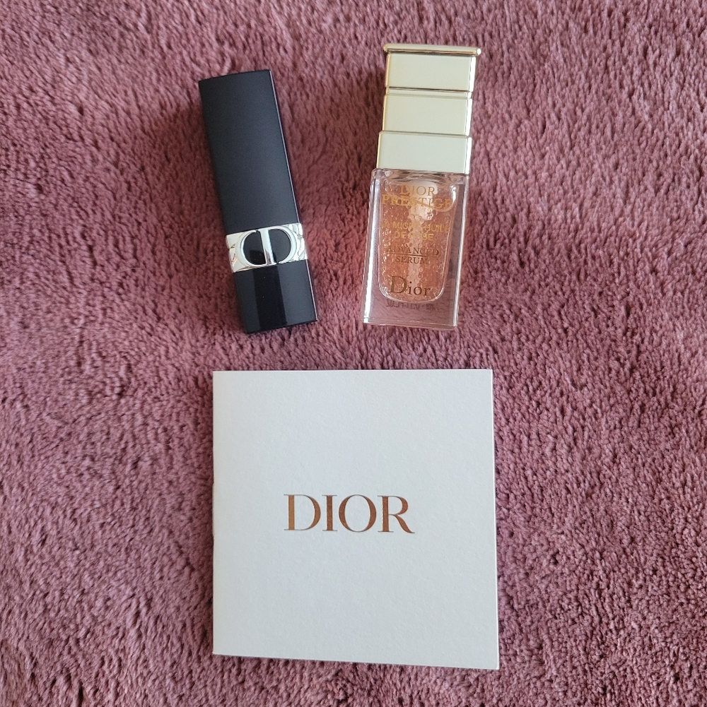 Dior Rogue Lipstick And Prestige Serum Set